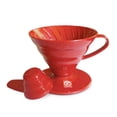 thumbnail image 1 of Hario V60 - Goteador de café de plástico, tamaño 01, rojo, 1 of 4
