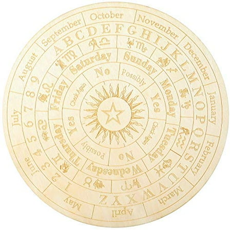 

Star Pendulum Board Wooden Dowsing Board Divination Metaphysical Message Board for Witchcraft Wiccan Altar Supplies Kit Beginner Witchcraft Supply Round Shape (9.8 Inch)