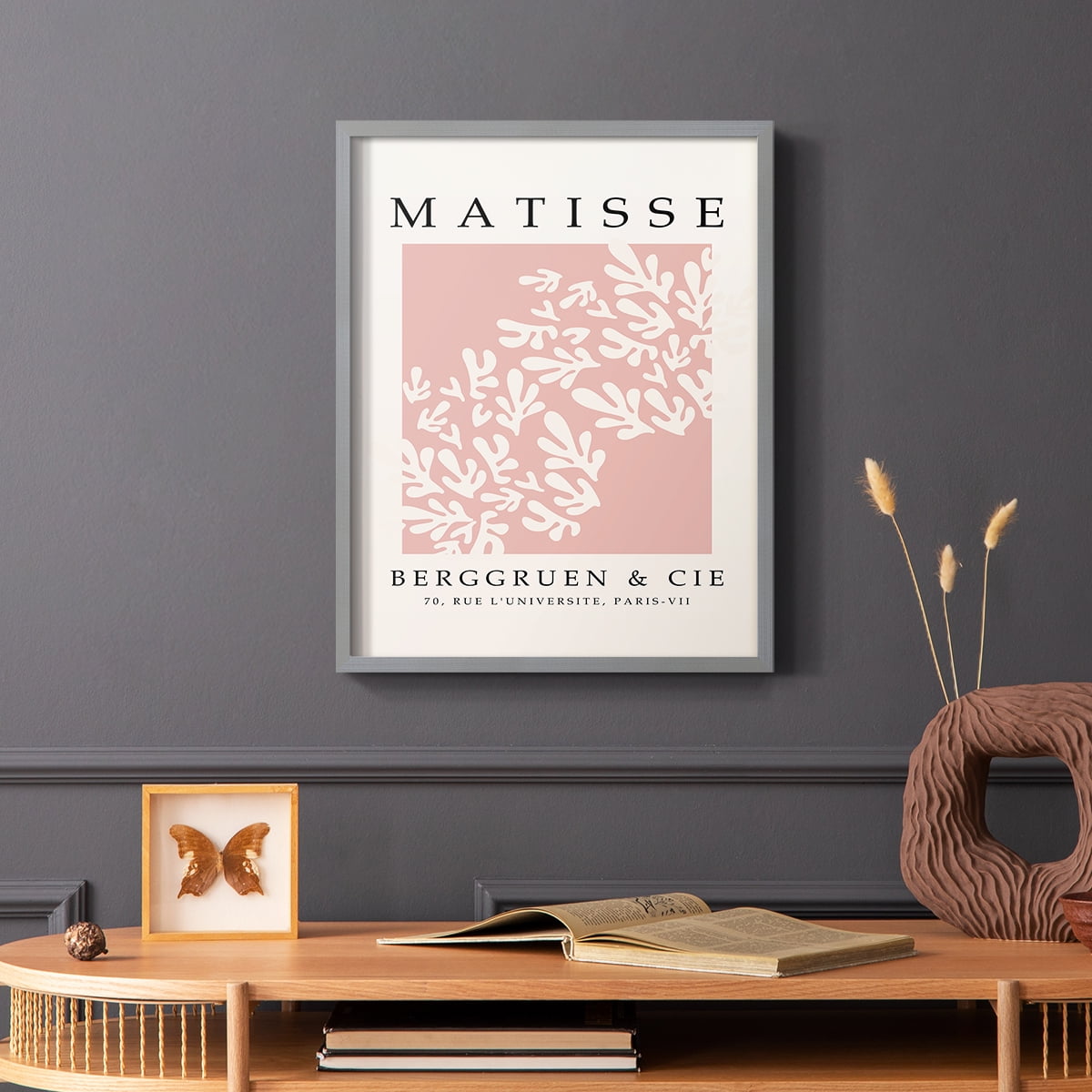 Matisse CXXIX Framed Print in Gray Solid Wood 16 x 20 Framed Print