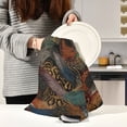 thumbnail image 6 of Multi-Purpose Kitchen Towels 28x18 Inch Dishcloths with Hanging Loop Decorative and Practical Towels for Kitchen, Dining Swirling Leopard and Zebra Pattern, 6 of 7