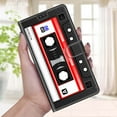 thumbnail image 6 of SaniMore Wallet Case for iPhone 14 6.1" 2022, PU Leather Color Painting Kickstand Wrist Strip Magnetic Clasp Cash Pocket Card Holders Shockproof Full Protective Case for iPhone 14, Black Red Tape, 6 of 9