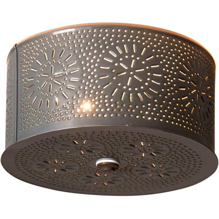 

Round Ceiling Light with Chisel in Country Tin