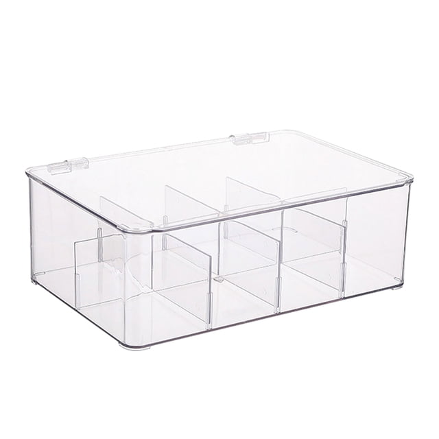 Cateissary Caja con compartimentos acrílicos, bolsa de té eficiente y solución de almacenamiento de cápsulas, caja de almacenamiento para Almacenamiento y organización del hogar