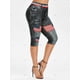 thumbnail image 2 of Más el tamaño de la mariposa de la bandera americana Imprimir recortada Jeggings Rosegal Leggings de talla grande, 2 of 5