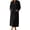 Black, variant on Qingpeng Womens Zip Up Long Robe Mock Neck Full Zip Sleepwear with Front Pockets Solid Color Warm Winter Lounge Gown