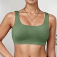 thumbnail image 2 of HNMKIU Women's Tankini Swimsuits Square Neck Wide Strap Solid Color Womens Tankini Bathing Suits Top Green,XL, 2 of 6