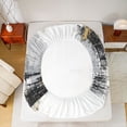 thumbnail image 5 of jejeloiu Vintage Geometric Design Bed Sheets,White Black Gold King Sheets For Adult 4pcs, 5 of 7