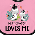 thumbnail image 4 of Inktastic Zebra My Pop-pop Loves Me Boys or Girls Baby Bib, 4 of 4
