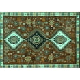 thumbnail image 1 of Ahgly Company Machine Washable Indoor Rectangle Persian Turquoise Blue Traditional Area Rugs, 3' x 5', 1 of 4