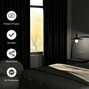 Blackout Curtains, 52 x 84 inch Black Curtains Set of 2 Panels, Thermal Insulated Room Darkening Curtains for Bedroom, Privacy Protection