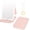 Pink, variant on Upgraded Lighted Travel Makeup Mirror, 72 LEDs Portable Mirror with Lights, 3 Color Travel Mirror with Light, Touch Screen, Dimmable, Rechargeable, Angle Adjustable with Non-Slip Base, Pink