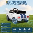 thumbnail image 3 of Licensed Shelby GT350 12V Electric Ride-On Car for Kids – Battery Powered, Remote Control, Adjustable Speeds, wireless Music, LED Headlights, Safety Belt, Spring Suspension, White, 3 of 8