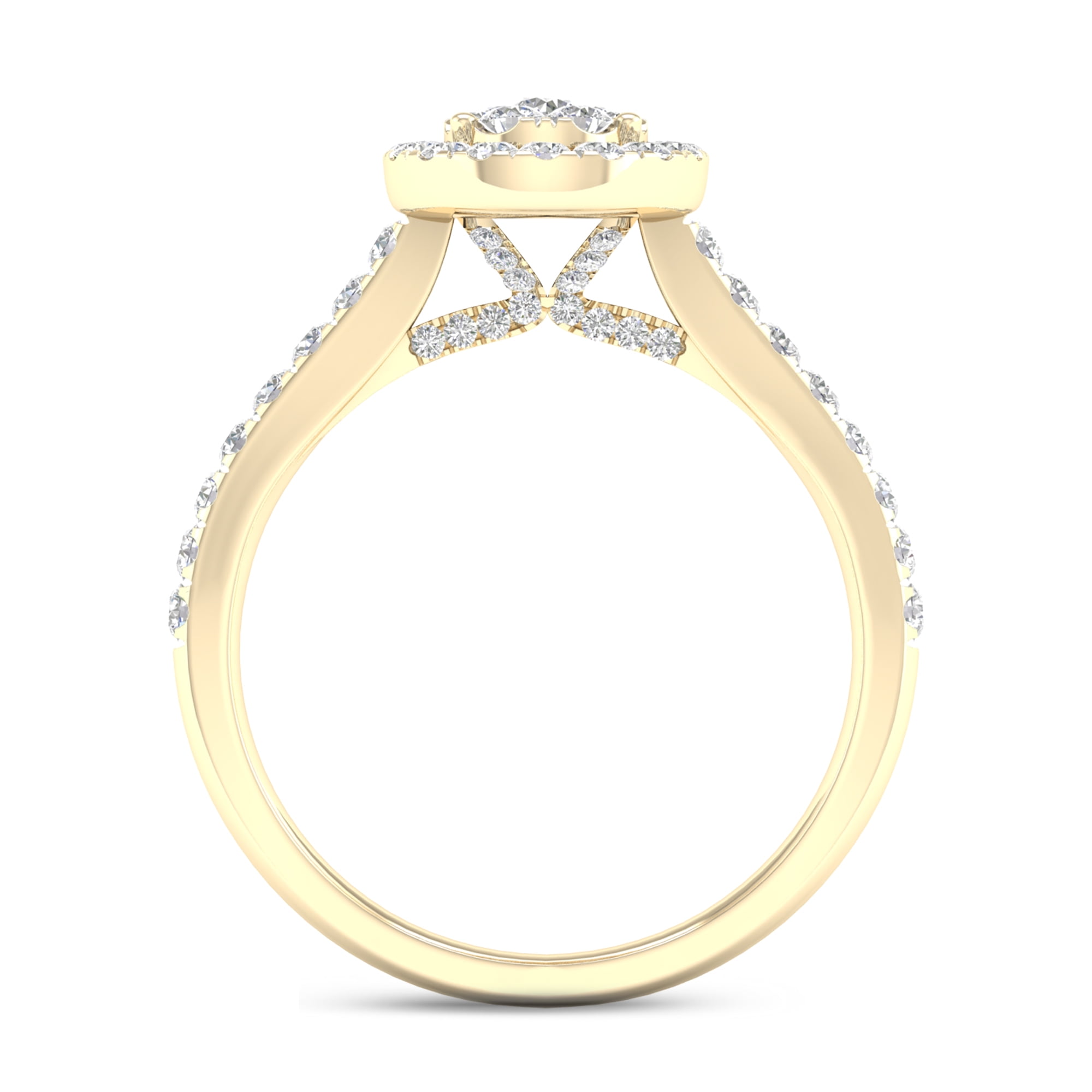 3/4 Carat T.W. Diamond 10kt Yellow Gold Pear-Shape Composite Engagement Ring