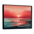 thumbnail image 2 of Designart "Harmony Of Crimson Horizon In Red And Blue" Abstract Impressionism Floater Framed Wall Art Living Room, 2 of 5