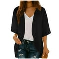 thumbnail image 2 of BSDJILFG 3/4 Sleeve Lightweight Shirts for Women Summer Tops Open Front Duster Cardigan for Beach Swimwear Bikini Cover Ups, 2 of 8