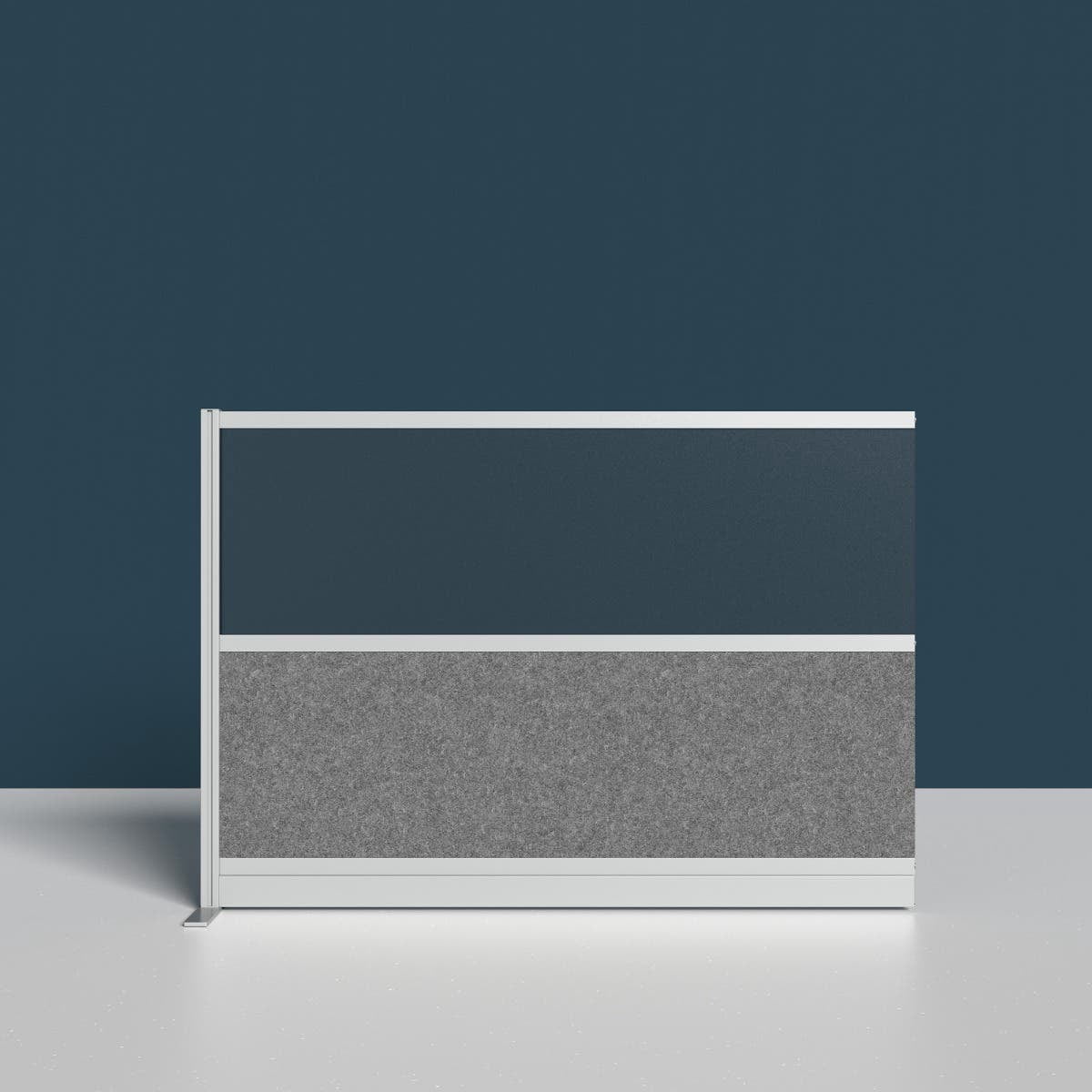 Luxor Expanse Modular Wall Room Divider System - Silver Frame - 70" x 48" Wide Panel Add-On Wall, Freestanding