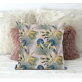 thumbnail image 3 of 20â€ Blue Gold Tropical Zippered Suede Throw Pillow, 3 of 5