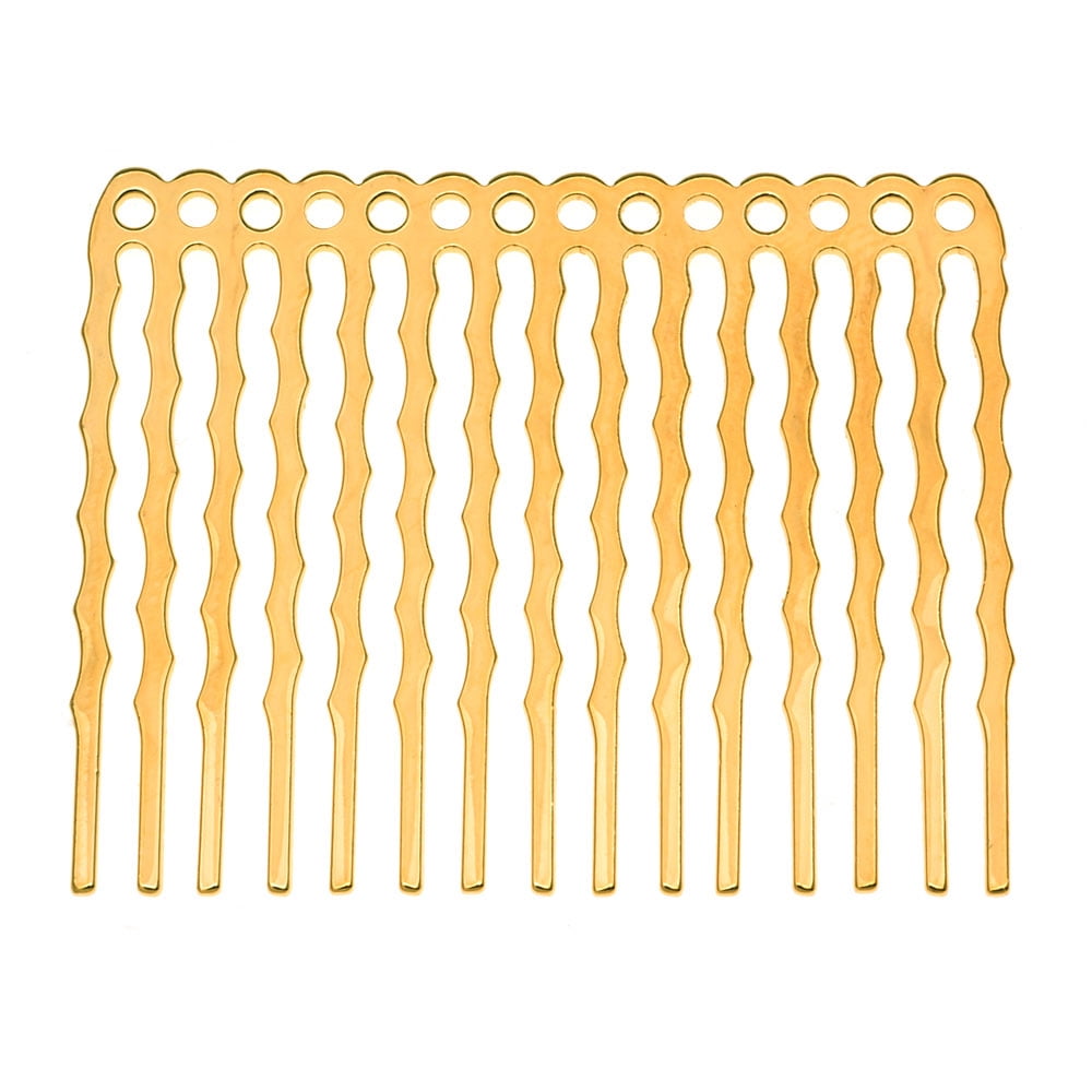 22K Gold Plated Metal Hair Combs Fun Craft Beading Project 1 3/4