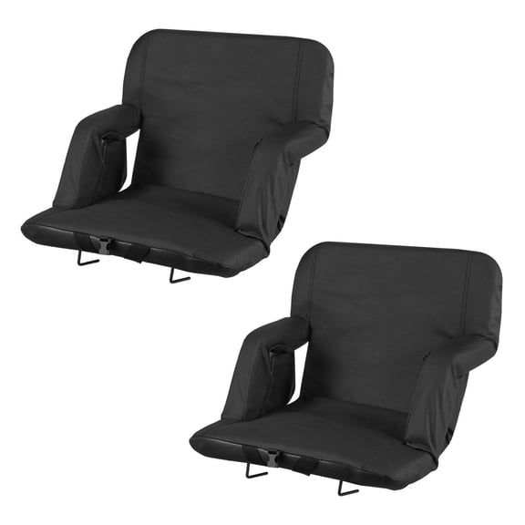 Stadium Seat 6 Adjustable Angle Bleacher Chair with Back Support & Armrest, Wide Folding Stadium Chair with Cupholder & Hook for Sports, Beach, Picnics