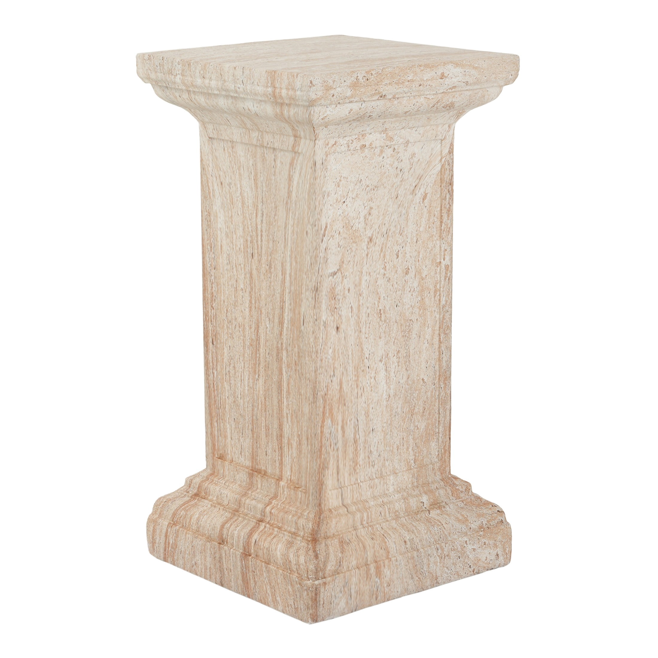 Christopher Knight Home Square MGO Pedestal Display Plant Stand, Indoor and Outdoor Use, Travertine