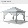 thumbnail image 4 of Outdoor Basic 11'x 11'Pop up Patio Gazebo,Portable Canopy Shade Tent with Sidewalls,White, 4 of 10