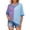 Purple, variant on Women's Striped Crew Neck Short Sleeve Top Colour Block, Polyester, Casual Style, Multiple Sizes