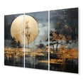 thumbnail image 2 of Designart "Golden Gleam Gold Grey wall art I" Abstract Collages Metal Wall Décor Set, 2 of 5