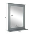 thumbnail image 3 of Giantex Bathroom Wall Mirror, Square Vanity  Makeup  Hanging Mirror for Dressing Room Washroom Bedroom, Grey, 3 of 6