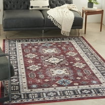 Nourison Fulton Vintage Red 5' x 7' Area Rug, (5x7)
