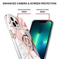 thumbnail image 4 of SaniMore for Apple iPhone 14 Pro Case 6.1-inch, Shockproof TPU Fashion Marble Pattern Cover for iPhone 14 Pro Women Men with Ring Kickstand Holder Clear Bumper Protection Cover, Pink, 4 of 5