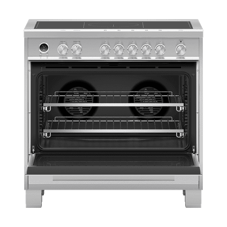 Fisher & Paykel - 4.9 Cu. Ft. Self-Cleaning Freestanding Electric Induction Range - Brushed stainless steel/black glass