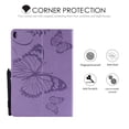 thumbnail image 6 of iPad 10.2" Case 8th 7th Generation, Allytech Slim Fit Folio Flip PU Leather Butterfly Embossed Smart Cover Auto Sleep Wake Protection TPU Back Cover Case for Apple iPad 10.2-inch 2020 2019, Purple, 6 of 6