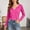 #0420-Hot Pink, variant on Womens Long Sleeve U Neck Solid Knit T Shirt with Lettuce Hem Scalloped Trim Casual Soft Breathable Stretchy for Winter