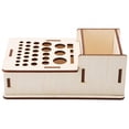 thumbnail image 3 of Delaman Support à Outils Multi-Trous DIY Rangement Outils Support en Bois Tige en Cuir Boîte de Rangement, 3 of 8