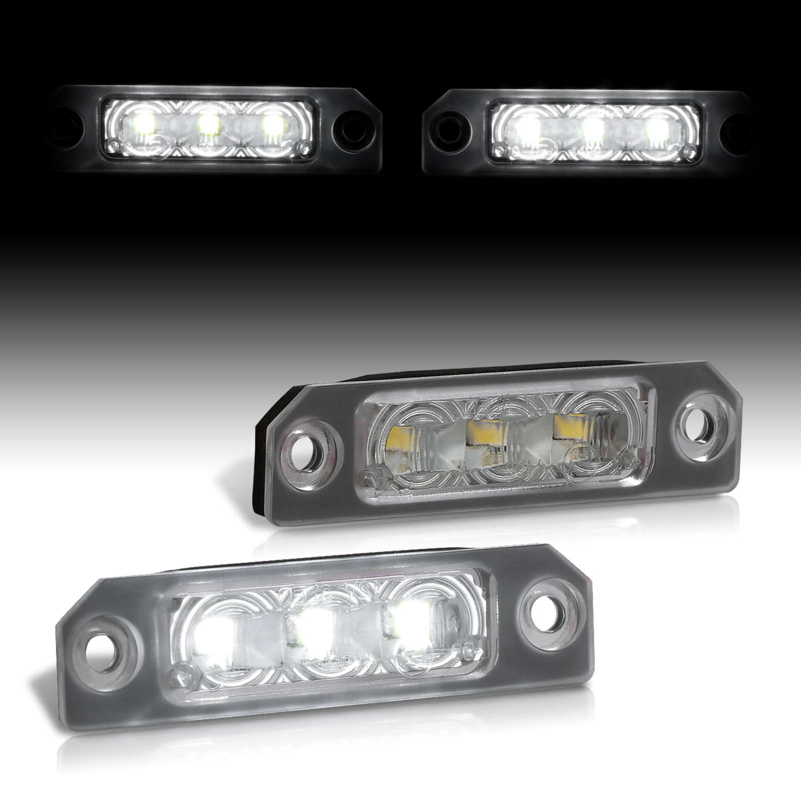 AJP Distributors White SMD LED Bumper License Plate Lights Assembly Tag Lamps Compatible/Replacement For Ford Mustang Fusion Focus Taurus Flex Lincoln Mercury 06 07 08 09 10 11 12 13 14 15 16 17 18 19