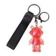 thumbnail image 1 of Llavero con estampado de letras acrílicas rojas, divertido diseño de dibujos animados de anime para bolsos y llaves, estilo unisex, adorable llavero con dije de oso, 1 of 8