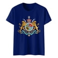 thumbnail image 2 of Ounisa Womens Short Sleeve T Shirts Crew Neck All Over Print Casual Soft Comfy Loose Fit Spring Summer Basic Daily Wear Tops S-3XL, 2 of 5