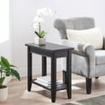 thumbnail image 3 of Leick Home Solid Wood Laurent 12" Narrow End Table with Shelf, Black, 3 of 12