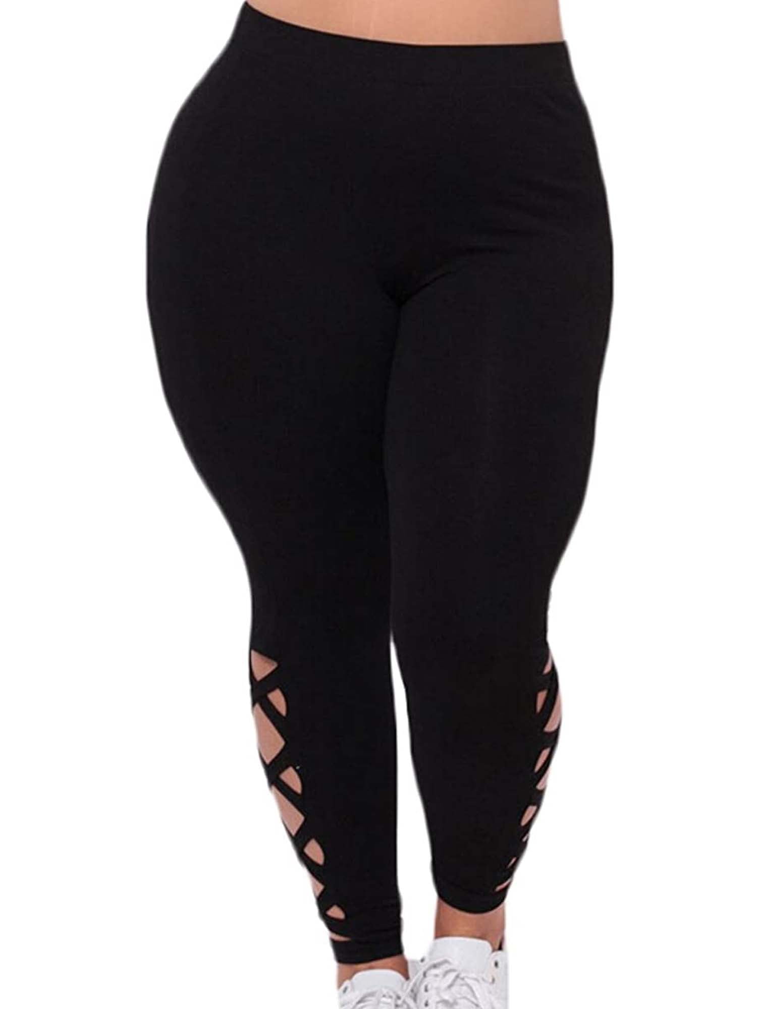 Joyshaper High Waisted Cutout Leggings Strappy Gym Tights for Women with Pockets Running Workout Pants Black 