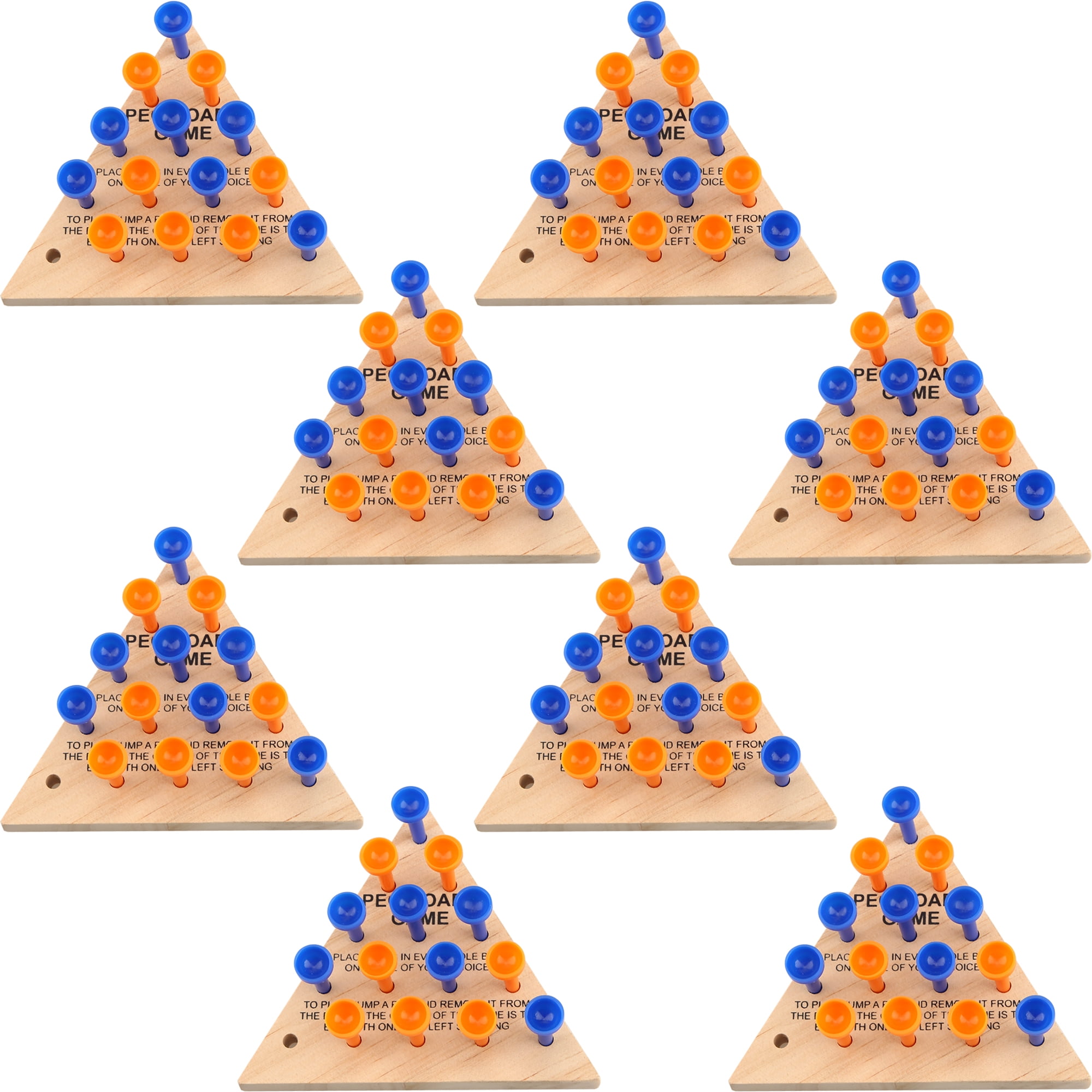 Puteraya 8 Packs Wooden Triangle Peg Games Family Wooden Board Game