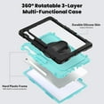 thumbnail image 2 of Dteck Full Body Case for Galaxy Tab S10 FE+ 13.1 inch 2025 ( SM-X620/X626 ), Heavy Duty Case Built-in with Screen Protector 360° Rotating Stand Cover with Hand/Shoulder Strap,Mint+Black, 2 of 7