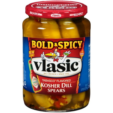 (3 Pack) Vlasic: Kosher Dill Spears Tabasco Flavored Pickles, 24 Fl (Best Cold Pack Dill Pickle Recipe)