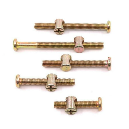 15mm 80mm Furniture Bolt Nut Set 15 Sets M6 Barrel Nuts Bolts Zinc