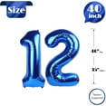 thumbnail image 5 of Number Balloon 40 Inch for Birthday Decorations, Large Foil Balloon Numbers, Mylar Giant Birthday Balloon for Boy Girls Women Men, 5 of 18