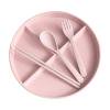 PEONAVET A Bowl Dividing Dividing Tableware Set Three Dividing Dessert Breakfast With Spoon Fork Chopsticks