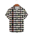 thumbnail image 2 of ZRGHAOYLQ Mens Casual Button Down Shirts Big and Tall Wrinkle Free Dress Shirs Short Sleeve Love Heart Plaid Summer Shirts for Men Slim Fit Work T Shirt, 2 of 5