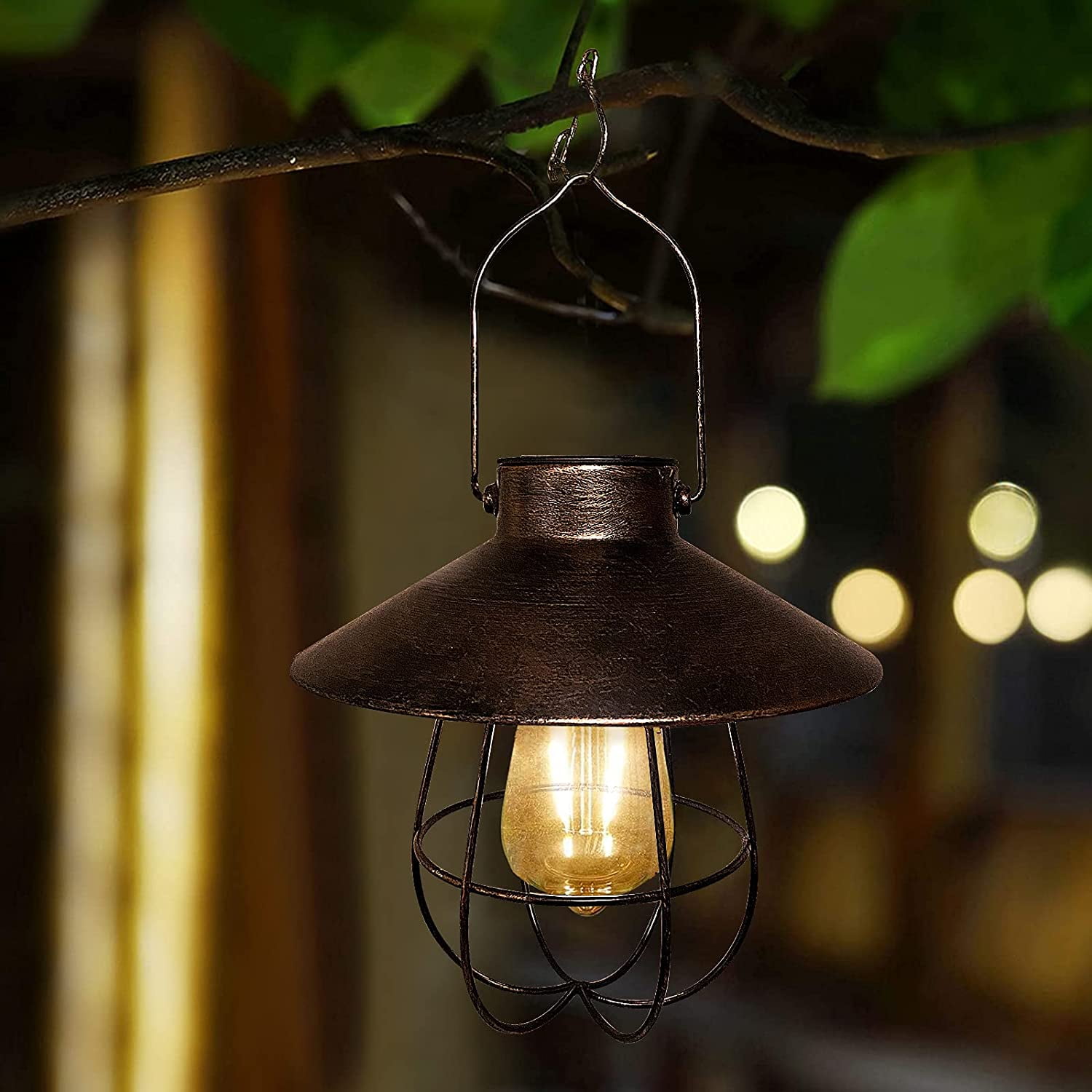 Solar Lanterns Outdoor Hanging - Solar Lantern Light with Shepherd Hook  Metal Waterproof Edison Bulb…See more Solar Lanterns Outdoor Hanging -  Solar