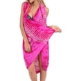 thumbnail image 2 of HAPPY BAY Women's Beachwear Summer Bikini Wraps Beach Wrap Sarong Skirt Swimsuit Swimwear Coverups Bathing Suit Swim Cover ups for Women One Size Pink, Palm Tree, 2 of 4