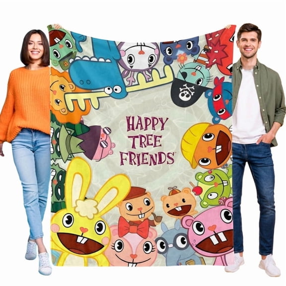 Happy Tree Friends flannel blanket 39*59 inch soft and comfortable with clear patterns and easy cleaning