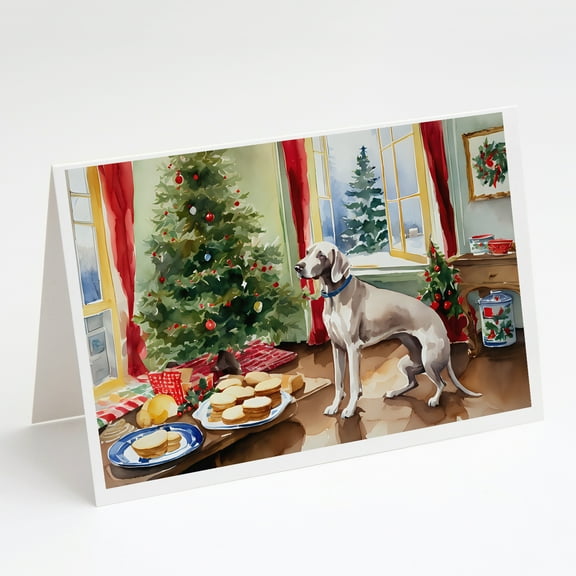Weimaraner Christmas Cookies Greeting Cards Pack of 8 7 in x 5 in